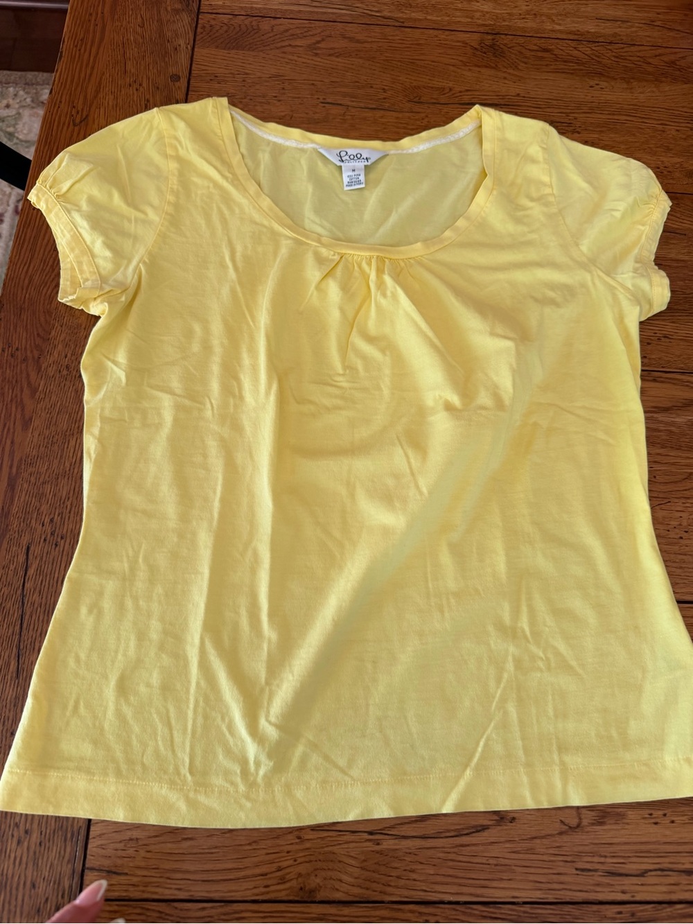 Lilly Women's Yellow Short Sleeve Scoop Neck Tee